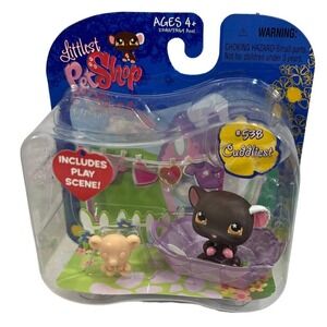 2007 Littlest Pet Shop 538 Black Mouse Target Exclusive LPS New‎ Play Scene